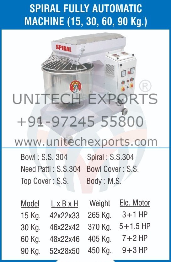 Spiral Mixer Machine (Full Automatic)